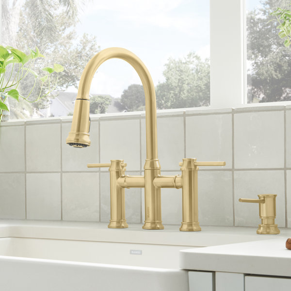 Blanco Empressa Pull Down Dual Spray Bridge Faucet & Reviews Wayfair